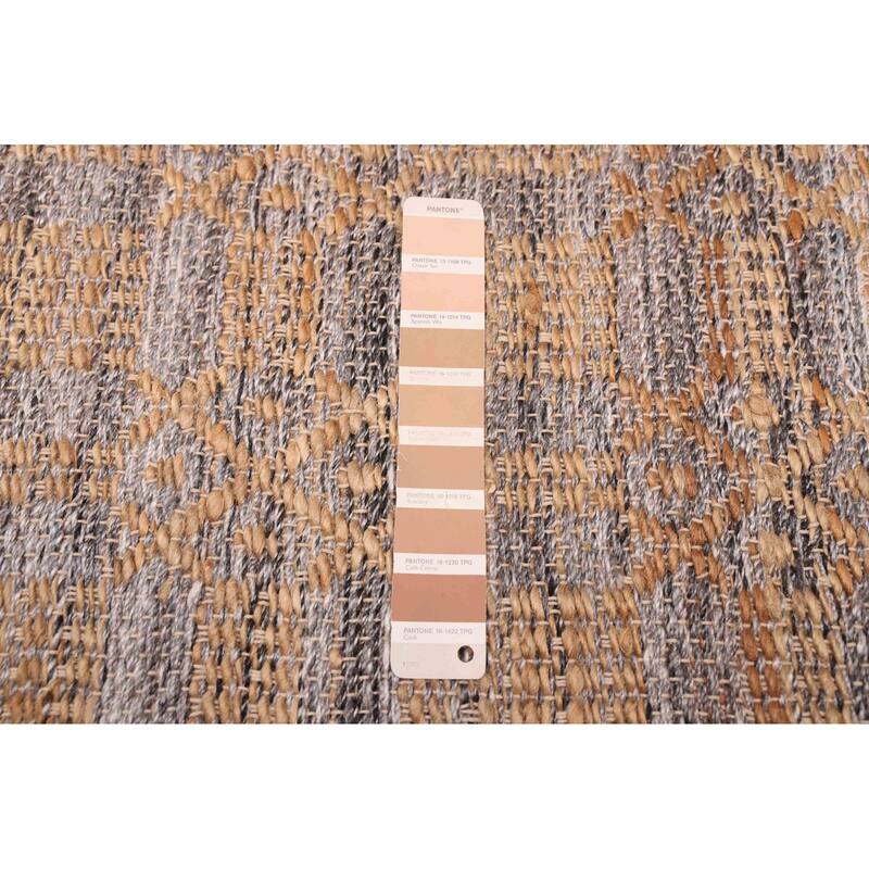 ECARPETGALLERY Flat-Weave Palas Denizli Tan Jute, Rayon Kilim - 5'3 x 7'8