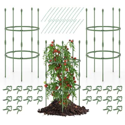 Gymax 3-Pack Garden Tomato Trellis 40'' Plant Support Cage w/
