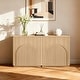 preview thumbnail 6 of 49, Spruce & Spring Modern Sideboard Buffet Cabinet with Wave Design 2 Pieces - Oak