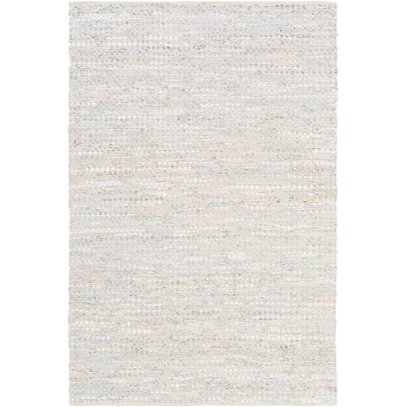 Livabliss Franklin Cotton/ Leather Area Rug - Grey - 4' x 6'