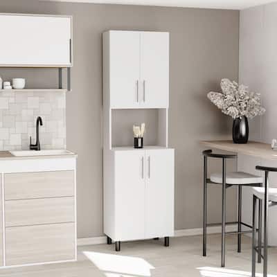 Linden 76,8" Tall Two Cabinets Kitchen Pantry White