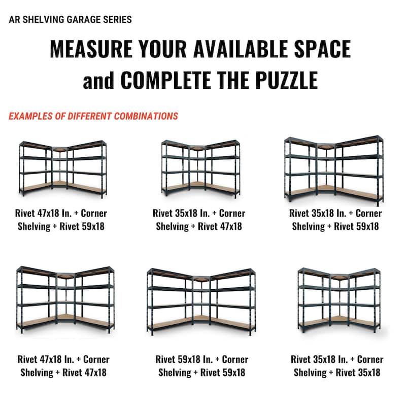 Ar Shelving Versatile Combinable Storage Collection for Garage, Home and Commercial