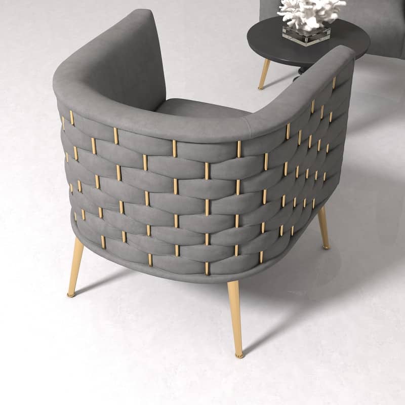SEYNAR Mid-Century Modern Velvet Round Accent Chair for Living Room