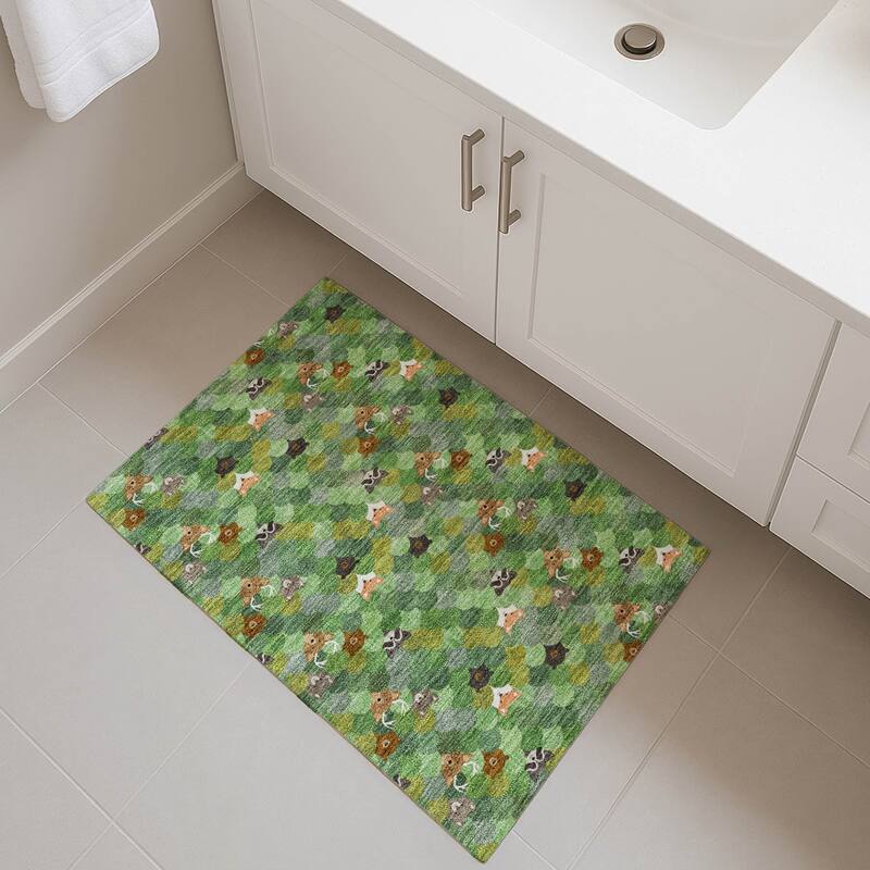 Machine Washable Indoor/ Outdoor Whimsy Critters Chantille Rug