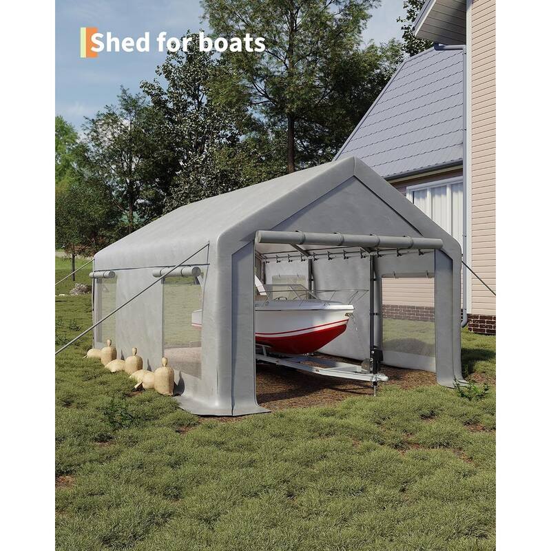 13'x20' Extra Large Heavy Duty Carport Portable Garage Shelter for Car, Truck, SUV - 13X20 Ft