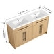 preview thumbnail 3 of 16, Beingnext 48"/60" Bathroom Vanity With Double Sink, Freestanding Bathroom Vanity With 4 Doors And 2 Adjustable Shelves