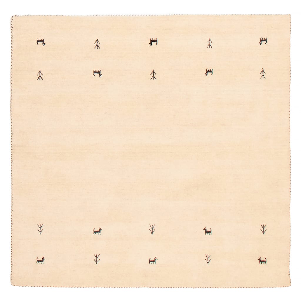Kashkuli Gabbeh Cream Rug 4'11" x 4'11" - 4'11 x 4'11