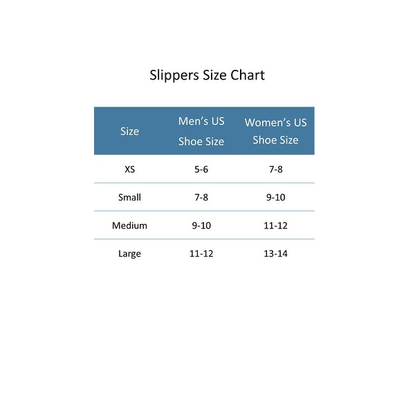 Dearfoam Slippers Size Chart