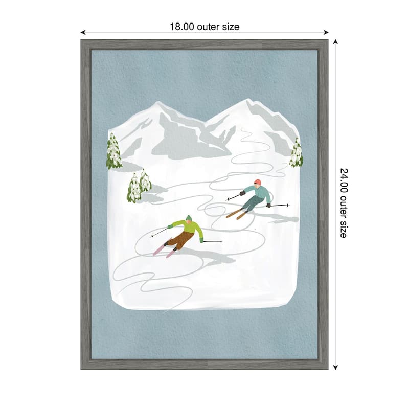 Kate and Laurel Framed Canvas Skiers l by Nikita Jariwala