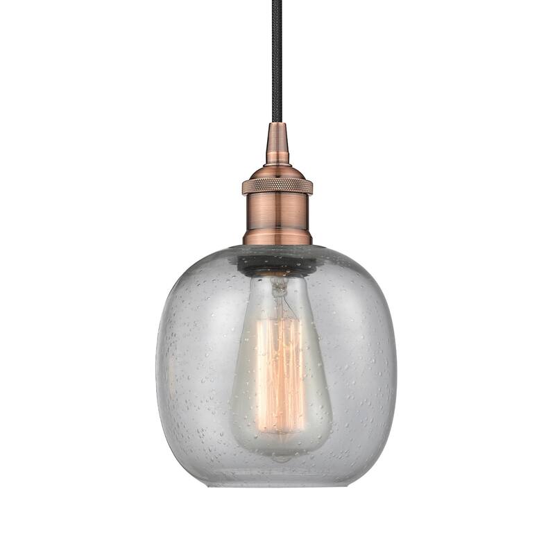 Innovations Lighting 616-1P-10-6 Belfast Pendant Belfast 6" Wide Mini - Antique Copper / Seedy