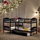 preview thumbnail 2 of 13, Artsy Twin Size L-Shaped Bunk bed with Trundle and Full-length Guardrail, 5 Beds in 1, Maximized space, Espresso