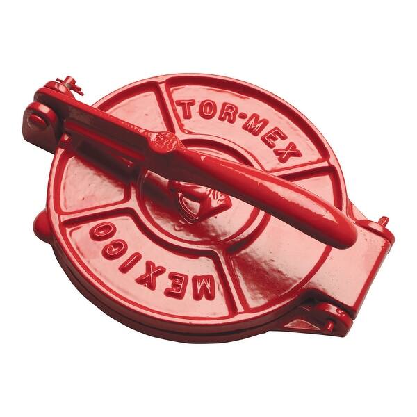 Shop Verve Culture Tortilla Press Kit Cast Iron Made In Mexico Press Towel Instructions Red Overstock 22902256