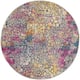 4' Round Yellow and Pink Coral Reef Area Rug - 3'6