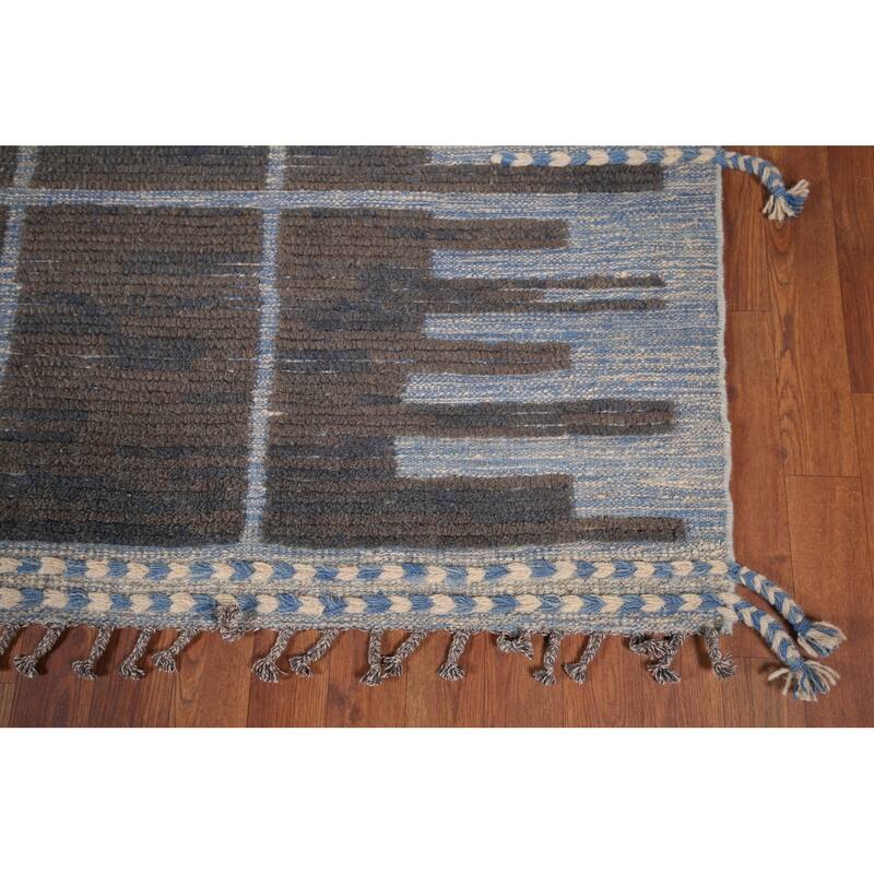 Earth Tone Moroccan Area Rug Handmade Wool Carpet - 7'11"x 12'2"