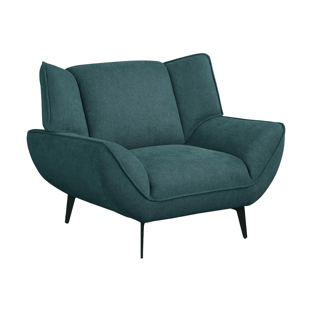 Logan Teal Blue Arm Chair with Metal Leg