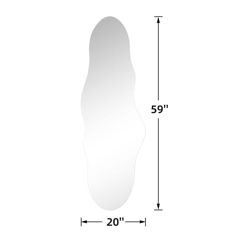 Irregular Cloud Frameless Wall Mirror Wall Mounted Modern Decorative Hanging for Bathroom Bedroom Living Room Entryway