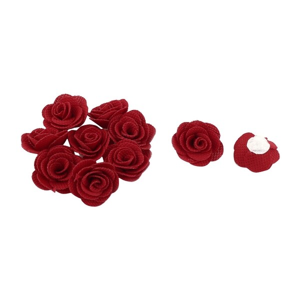 Fabric Camellia Appliques Craft Decor Diy Wedding Ornament Ribbon
