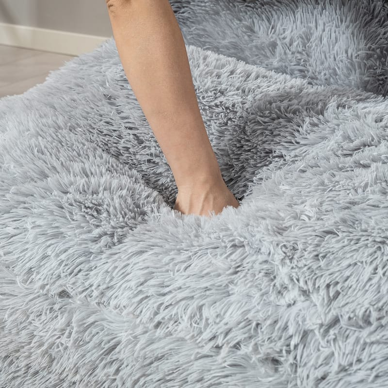 HOMCOM Bean Bag Floor Sofa Bed, Contemporary Plush Wide Folding Floor Mattress, Foam Filling Wall Couch Sleeper