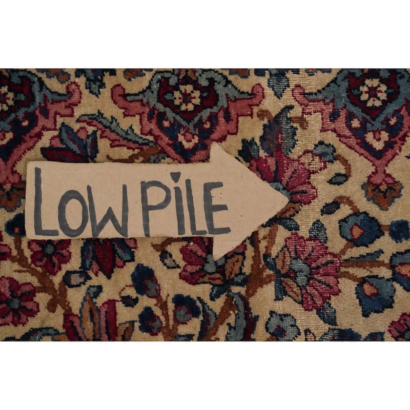 Hand Knotted Oriental 100% Wool Carpet Traditional Floral Beige & Ivories Kerman Area Rug - 15' 5'' X 10' 9''