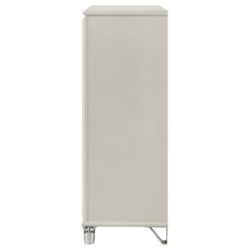 Gwendolyn Pearl White 5-drawer Bedroom Chest of Drawers