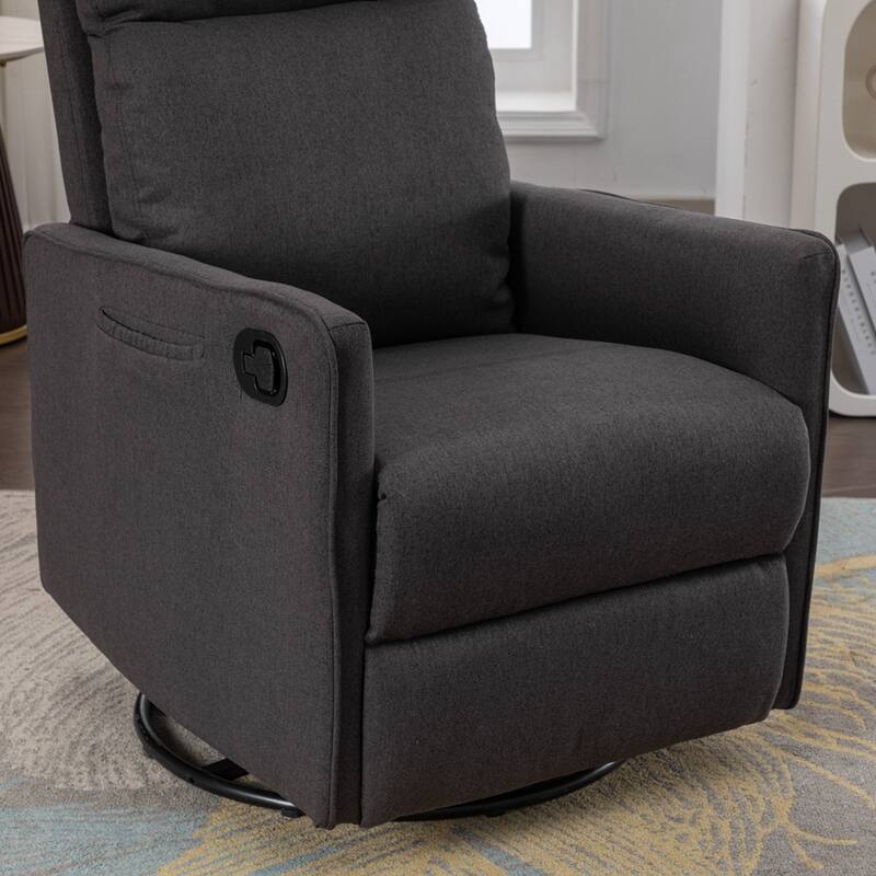 Modern Swivel Rocking Chair With Adjustable Back And Footrest