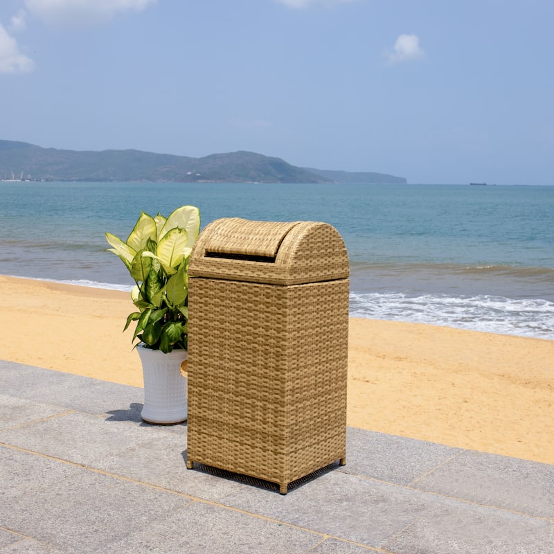 SAFAVIEH Outdoor Mazeli Trash Bin (Fully Assembled)
