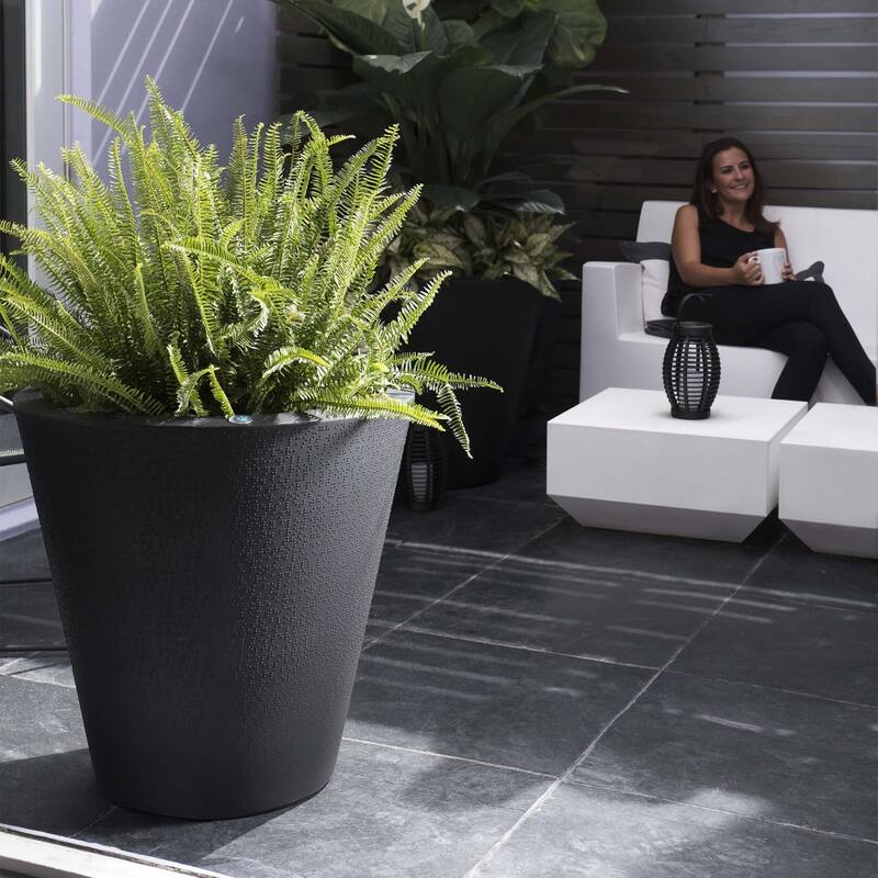 TruDrop Dot Self Watering Round Planter with Water Level Indicator