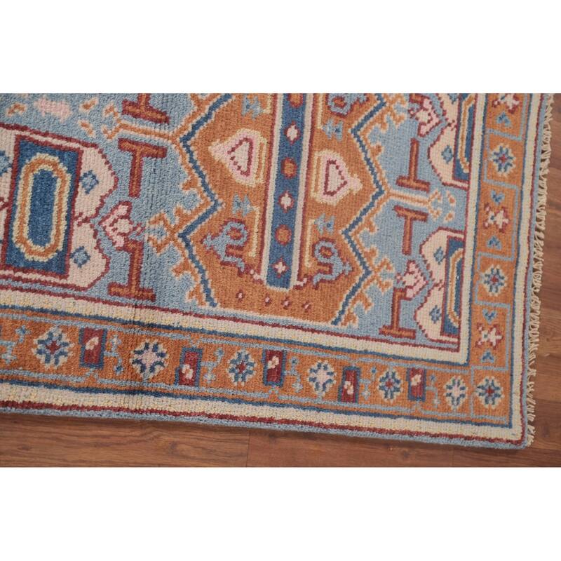 Geometric Khotan Runner Rug Handmade Oriental Wool Carpet - 2'6"x 7'10"