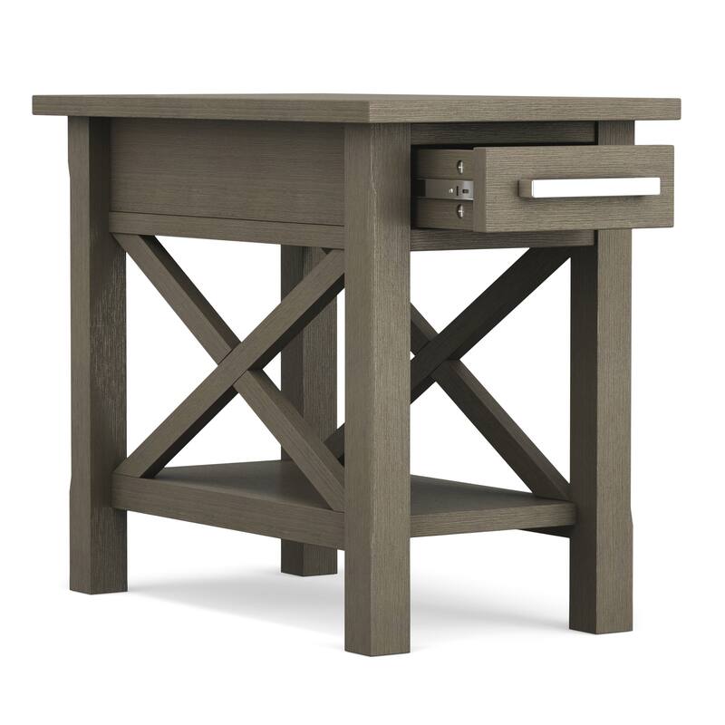 WYNDENHALL Waterloo SOLID WOOD 14 inch Wide Rectangle Contemporary Narrow Side Table - 14 inch Wide