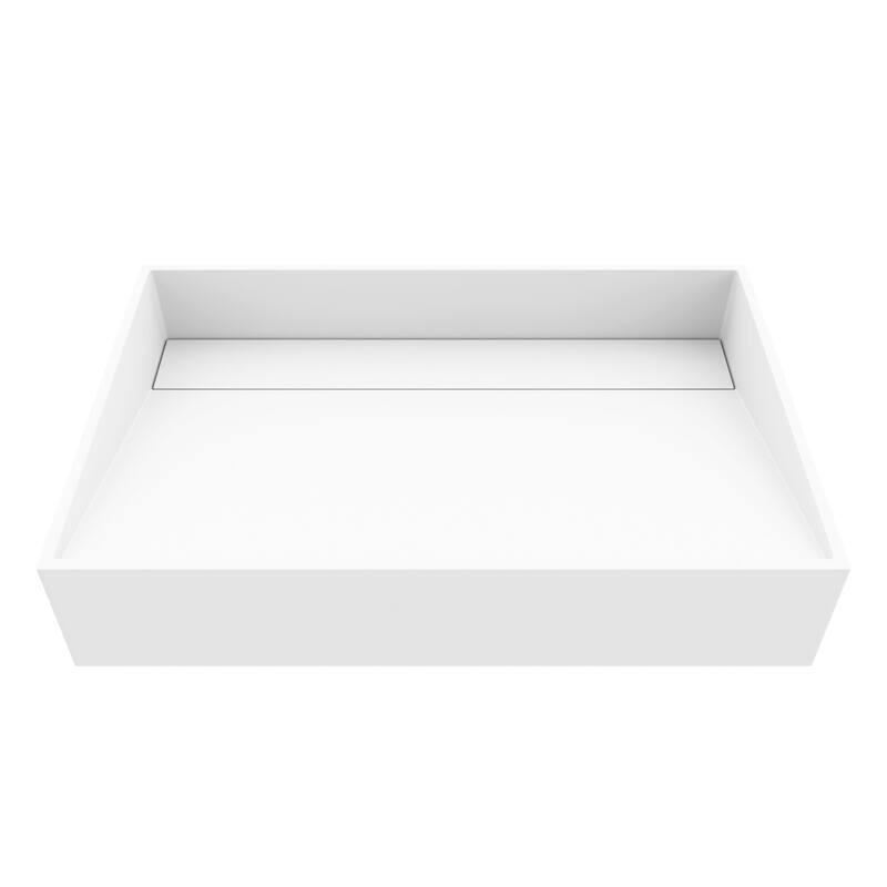 Vigo Starr 15-1/8" Rectangular Matte Stone Vessel Bathroom Sink