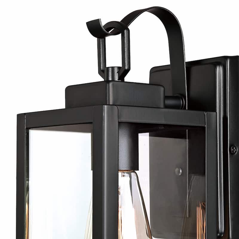 2 pk 1-Light Outdoor Wall Lantern Sconce with Matte Black 13.78'' H