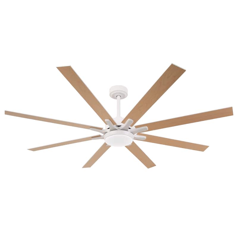 65-Inch Antique Brass/ Black/ White Reversible Large Ceiling Fan with Light and Remote
