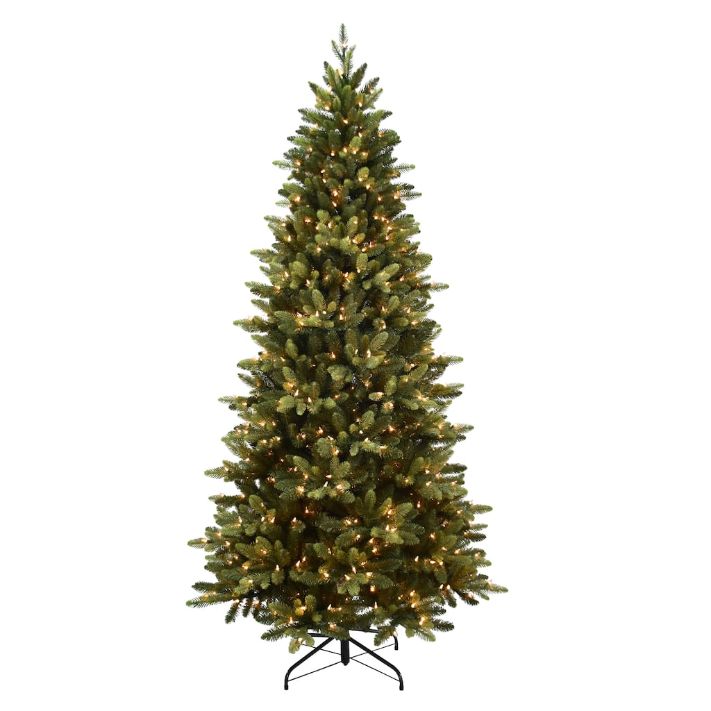 Puleo International 7.5 ft. Pre-Lit Slim Westford Spruce Artificial Christmas Tree