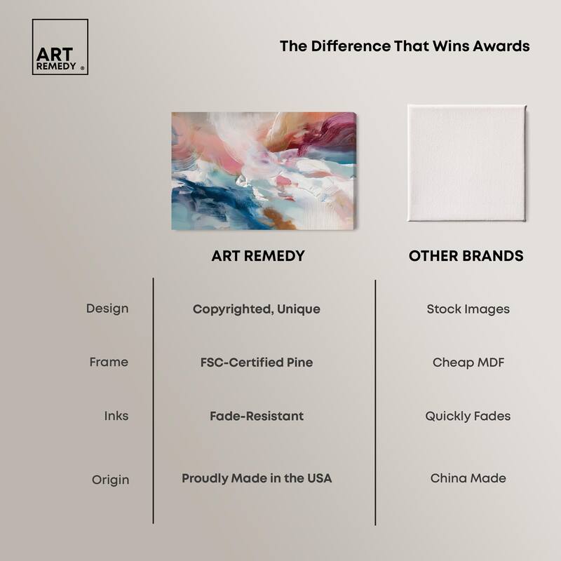 Rosy and Ocean Hues I Canvas by Art Remedy, Gallery Wrapped
