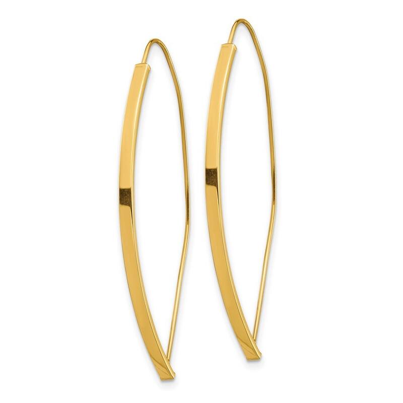 Curata 14k Dangle Threader Earrings - 43.5x2mm Wide