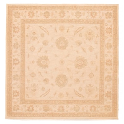 ECARPETGALLERY Hand-knotted Chobi Finest Ivory Wool Rug - 8'0 x 8'0