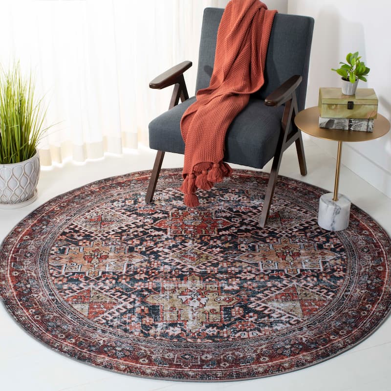 SAFAVIEH Tucson Machine Washable Slip Resistant Eldora Traditional Rug