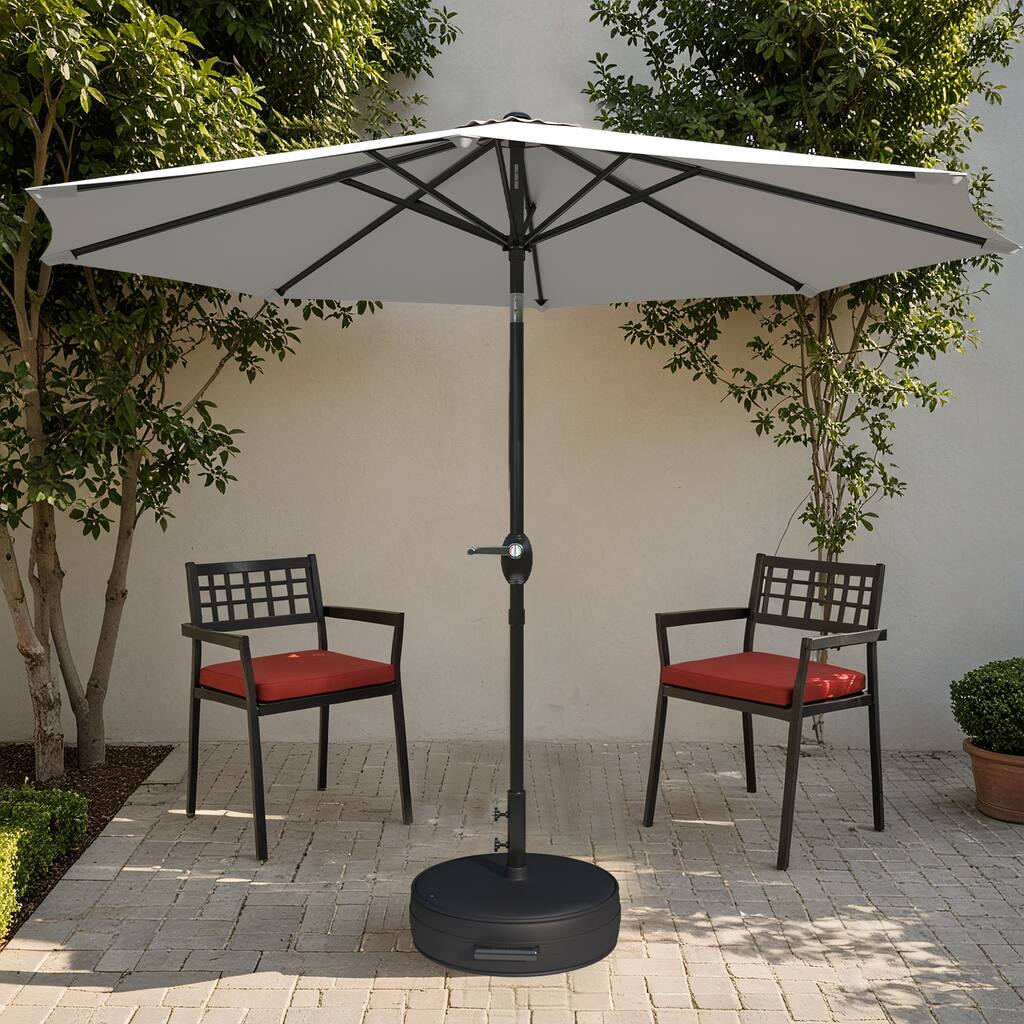 9.5 FT Outdoor Patio Umbrella with Base, Multiple Colors