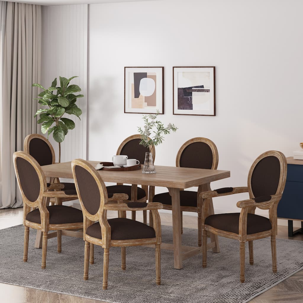 Judith French Country Upholstered Dining Chair by Christopher Knight Home - 24.50" L x 26.00" W x 40.50" H