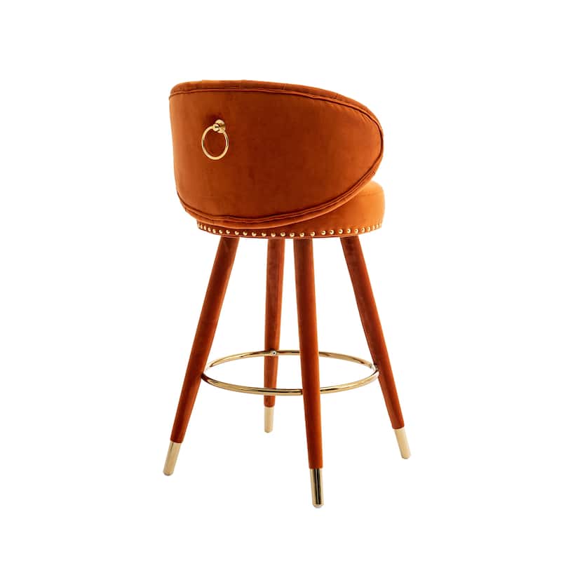 Counter Height Bar Stools Set of 2 for Kitchen Counter Solid Wood Legs with a fixed height of 360 degrees