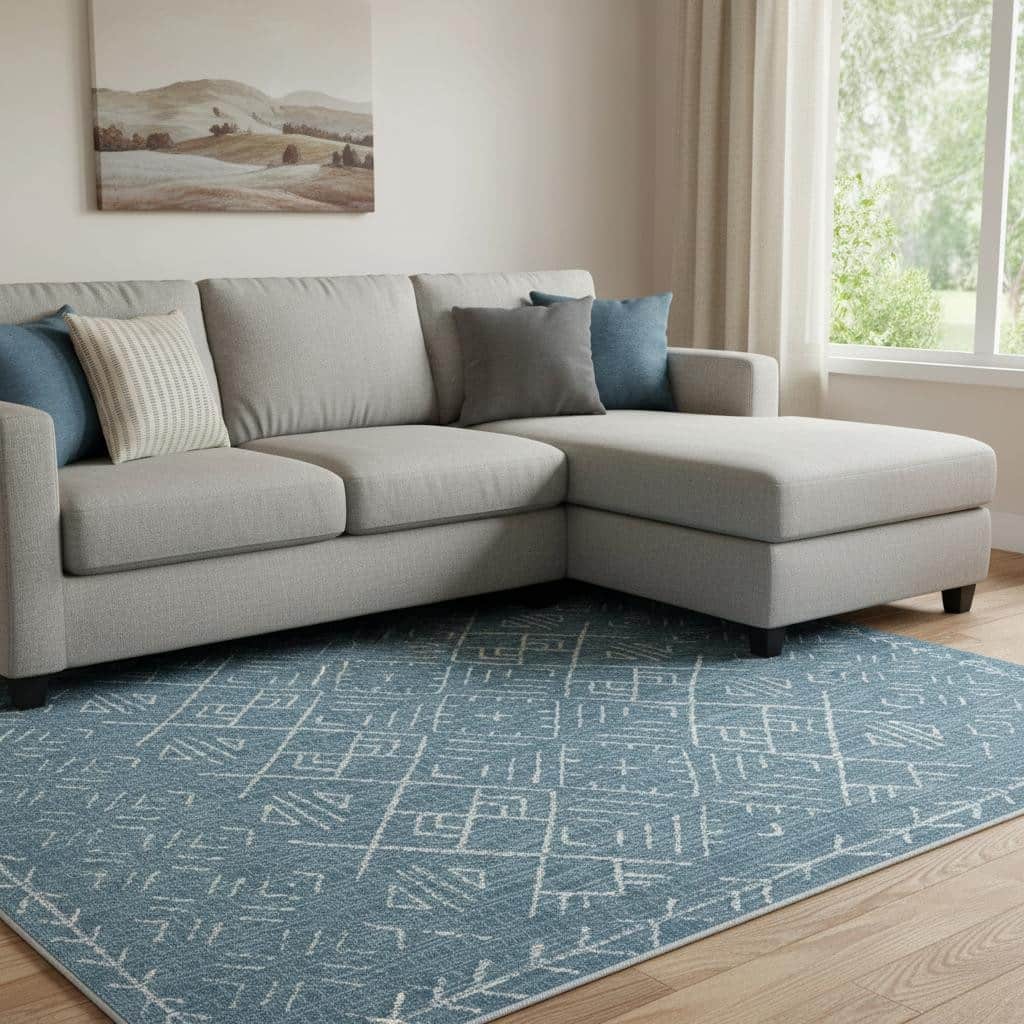 HomeRoots Abstract Geometric Casual Rectangle Area Rug