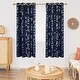 preview thumbnail 85 of 95, Deconovo Silver Leaves Curtain Panel Pairs(2 Panel) W52 x L72 - Navy Blue