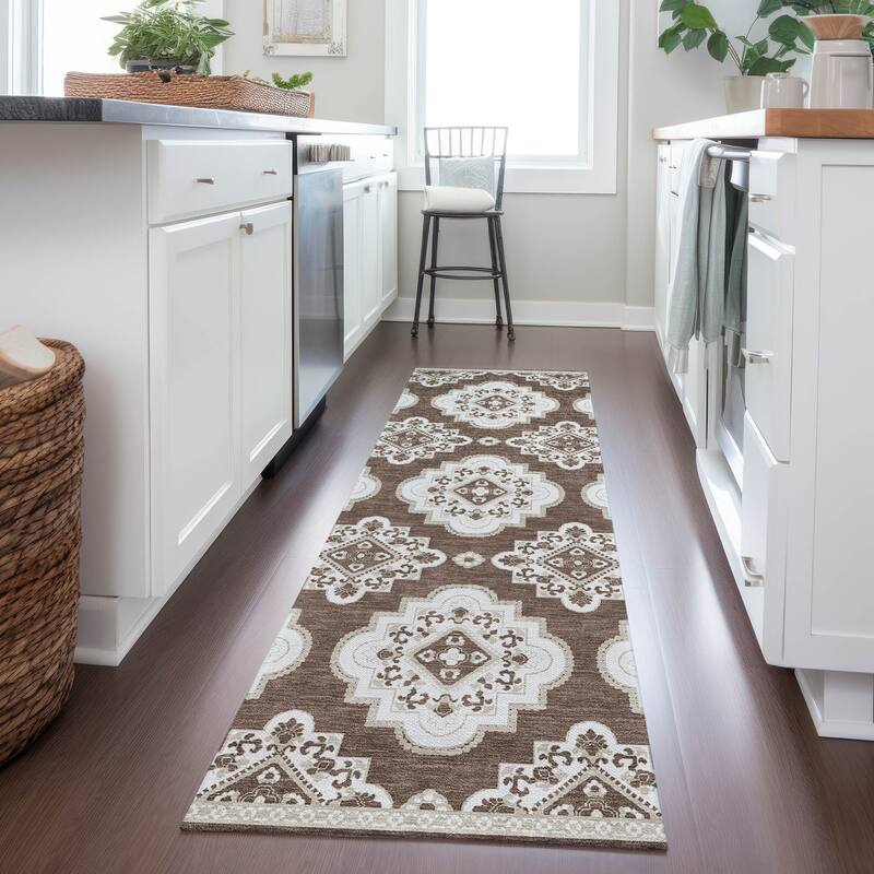 Machine Washable Indoor/ Outdoor Chantille Moroccan Boho Rug