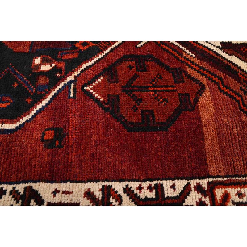 ECARPETGALLERY Hand-knotted Melis Vintage Dark Copper, Dark Red Wool Rug - 4'2 x 14'2