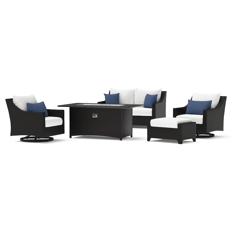 Deco 5 Piece Sunbrella Outdoor Patio Love & Motion Club Fire Set