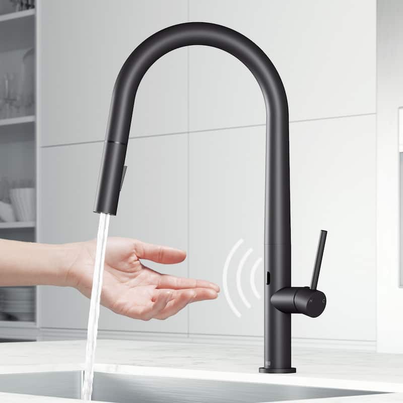 VIGO Greenwich 18" H Single Handle Pull-Down Sprayer Kitchen Faucet with Touchless Sensor