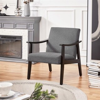Modern Fabric Accent Chair with Wooden Frame - Bed Bath & Beyond - 37005318