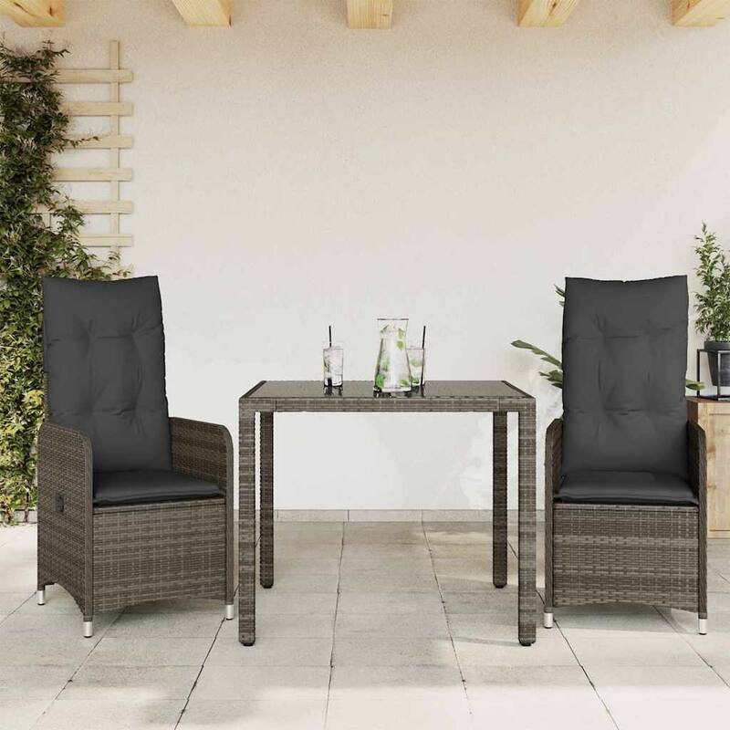 vidaXL Bistro Set Grey - 21.5 x 23.0 x 36.2 - Grey Without footrest Standard