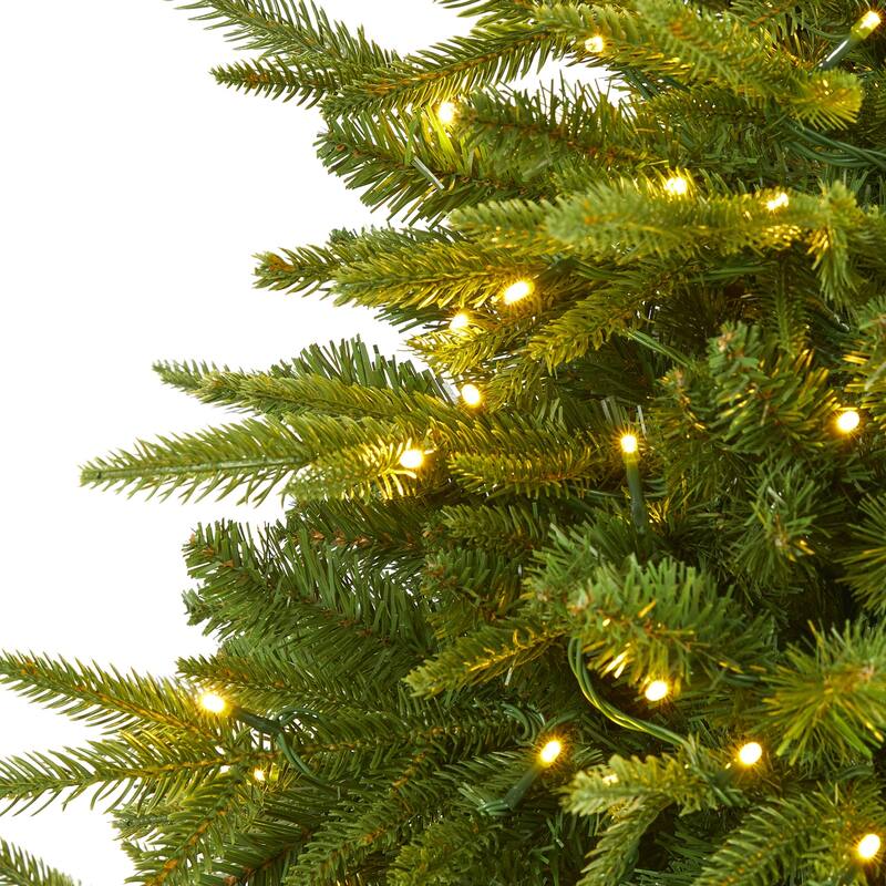 5ft. Fir Look Artificial Christmas Tree with 250 Clear LED Lights - Classic Seasonal Holiday X-Mas Tree