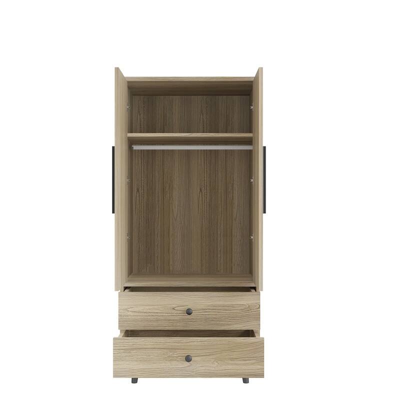 Wooden Armoire with 2-Drawer and 2-Door
